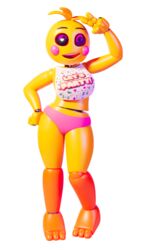 3d 3d_(artwork) ashleyorange avian avian_humanoid bib clothing five_nights_at_freddy's five_nights_at_freddy's_2 heart-shaped_pupils looking_at_viewer panties peace_sign pink_panties robot_girl robot_humanoid smiling toy_chica_(ashleyorange) toy_chica_(fnaf) underwear winking_at_viewer yellow_skin