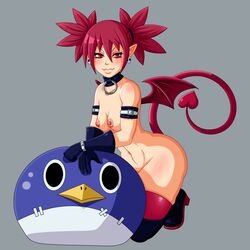 1girls demon_girl disgaea etna nasbynsfw nippon_ichi_software prinny red_hair thick_thighs thighhighs thighs wings