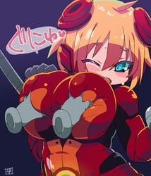 1girls 2021 animated big_breasts blonde_hair blue_eyes blush blushing bodysuit breast_grab breasts disembodied_hand disembodied_hands disgaea disgaea_6 favorite female fondling gloves grabbing groping huge_breasts large_breasts nippon_ichi_software no_nose no_sound one_eye_closed orange_hair piyori_nijino short_hair shorter_than_10_seconds shorter_than_30_seconds sweat sweaty tagme video zankuro