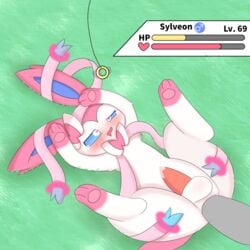 1:1 anal anal_sex anus balls blush eeveelution feral genitals hanabi162271945 hi_res hypnosis looking_pleasured male male/male male_only male_penetrated male_sylveon mind_control nintendo open_mouth penetration penis pink_penis pokémon_(species) pokemon ribbons simple_background solo sylveon video_games