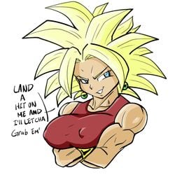 arms_crossed arms_crossed_under_breasts big_breasts breasts dialogue dragon_ball dragon_ball_super female female_only female_saiyan kefla legendary_super_saiyan muscles muscular muscular_female pseudocel saiyan solo solo_female super_saiyan universe_6/universe_7 universe_6_saiyan/universe_7_saiyan