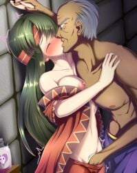 1boy 1girls aphrodisiac arm_grab bare_midriff bare_shoulders blush bottle breast_press breasts closed_eyes crying drooling fingering fingering_partner fire_emblem fire_emblem:_the_binding_blade forced forced_orgasm green_hair heavy_blush holding_hands kissing large_breasts long_hair midriff namanama12ruiji nintendo nipples off_shoulder old_man open_clothes orgasm potion pussy_juice pussy_juice_stain rape saliva saliva_trail squirting sue_(fire_emblem) vaginal_penetration wagner_(fire_emblem)