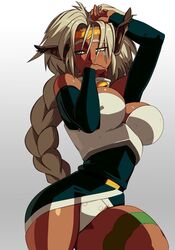 aisha_clanclan animal_ears blush female female_only large_breasts morganagod no_pants outlaw_star panties