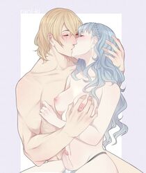 1boy 1futa areolae bare_shoulders black_panties blue_hair breast_grab breasts closed_eyes dimitri_alexandre_blaiddyd duo edit erect_nipples erection fire_emblem fire_emblem:_three_houses futa_with_male futanari grabbing human kissing light-skinned_futanari light-skinned_male light_skin long_hair male marianne_von_edmund medium_breasts nintendo no_bra nude pale_skin passionate_kiss penis post-timeskip rani-ki wholesome