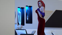 1girls 3d disney dizzydills dress jessica_rabbit rabbit red_hair roger_rabbit who_framed_roger_rabbit