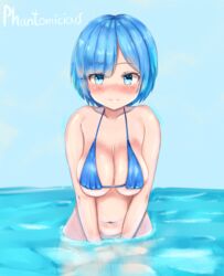 bikini female large_breasts phantomicious re:zero_kara_hajimeru_isekai_seikatsu rem_(re:zero) self_upload water