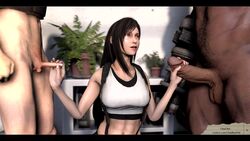 1girls 2boys 3d abs animated balls barret_wallace big_penis black_hair breasts chadrat clothed clothed_female clothed_female_nude_male cloud_strife cuckold dark-skinned_male dark_skin double_handjob female final_fantasy final_fantasy_vii handjob huge_cock interracial looking_at_penis male mp4 netorare nude nude_male penis penis_comparison penis_flicking penis_size_difference small_penis small_penis_humiliation sound source_filmmaker three-finger_handjob threesome tifa_lockhart unseen_male_face video voice_acted