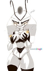 1girls big_breasts breast_squeeze breasts female female_only grabbing_own_ass hand_on_breast my_life_as_a_teenage_robot nickelodeon nipples queen_vexus robot robot_girl robot_humanoid simple_background slim_waist smooth_skin solo solo_female squeezing_breast tenaciousdragk thick_thighs vexus white_background yellow_nipples