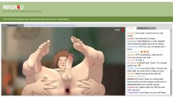 akimichi_chouji ass backsack balls big_penis brown_hair chat chat_box chat_log feet gaping gaping_anus legs_up livestream male_anus male_feet male_only masutaa naruto naruto_(series) naruto_shippuden nude penis presenting_anus smelly_feet solo_male web_cam webcam