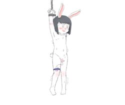 1girls anthro arms_above_head black_hair blush bound_wrists bunny_girl cub elinor_rabbit elinor_wonders_why female furry hands_tied lagomorph pbs pbs_kids_(copyright) pbskids pleasure_face pussy rabbit sex_toy solo tagme vaginal_insertion vibrator young