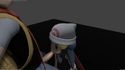 3d animated blender blowjob blue_hair dawn_(pokemon) fellatio human lucas_(pokemon) no_sound pokemon pokemon_dppt tagme unknown_artist video