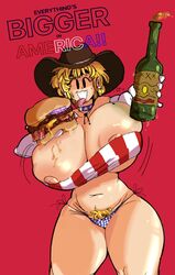 1girls 2021 american_flag american_flag_bikini areola areola_slip areolae armwear ass bare_legs bare_midriff bare_shoulders bare_thighs beer beer_bottle big_areola big_areolae big_ass big_breasts big_hips big_nipples big_thighs bikini bikini_bottom bikini_top blonde_hair breast_jiggle breasts burger cleavage cowboy_hat curvaceous curves curvy curvy_body curvy_female curvy_figure curvy_hips dripping_grease elbow_gloves english_text female female_focus female_only female_pubic_hair flag_bikini food food_stains hair hips holding_beer holding_bottle holding_burger holding_food honeyboyy huge_breasts huge_nipples jiggle juile_north large_ass large_breasts large_hips large_nipples large_thighs liquid looking_at_viewer massive_breasts midriff mob_face motion_lines navel nipple_slip nipples oc open_mouth original original_character pale-skinned_female pale_skin pubic_hair puffy_nipples red_background sauce short_hair simple_background simple_eyes solo solo_female solo_focus speed_lines text thick_thighs thighs tongue tongue_out wide_hips wiggle wiggle_lines