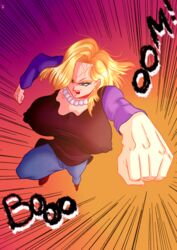 1girls android_18 blonde blonde_hair blue_eyes cameltoe cleavage curvy dragon_ball erect_nipples female huge_areolae huge_ass huge_breasts puffy_nipples santaima_z short_hair thick_lips voluptuous wide_hips yellow_hair