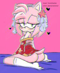 amy_rose ass colored hearlesssoul kimono sonic_(series) tenshigarden