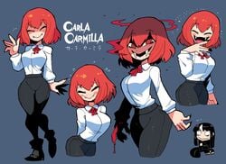 2021 big_breasts carla_carmilla_(crap-man) crap-man milf noss_the_nosferatu_(crap-man) original original_character red_eyes red_hair tagme thick thick_thighs vampire