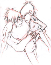 2d_(gorillaz) duo erection gorillaz male multiple_boys murdoc_niccals nude penis sex tagme upside_down_cross yaoi