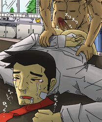 2boys anal dick_gumshoe gyakuten_saiban male male_only mosaic_censoring tagme