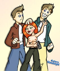 2006 color colored disney drunkenartist female human jim_possible kim_possible kimberly_ann_possible male nipples orange_hair redhead stoneknight straight straight_hair tim_possible