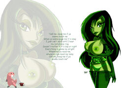 disney disney_channel female green_skin human innocenttazlet kim_possible male nipples rufus_(kim_possible) shego straight_hair tagme