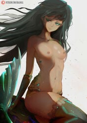 areola areolae artist_logo artist_name atlus bbadogg breasts female female_focus light-skinned_female light_skin mermaid mermaid_(shin_megami_tensei) mermaid_tail monster_girl nipples sad shin_megami_tensei shin_megami_tensei_iv shin_megami_tensei_iv_apocalypse shin_megami_tensei_iv_final shin_megami_tensei_v small_breasts thin_waist young