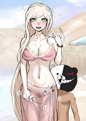 akizora beach bikini_top danganronpa danganronpa_2:_goodbye_despair danganronpa_s:_ultimate_summer_camp embarrassed fingering heat sonia_nevermind stealth_fingering stealth_sex straight_hair sweat