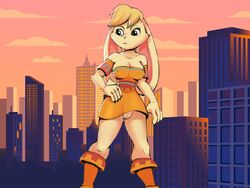 anthro anthrofied bianca_(spyro) blue_eyes bunny clothed female furry giantess no_panties spyro_the_dragon