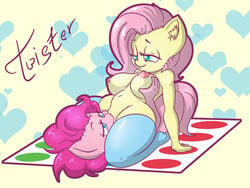 anthro anthro_on_anthro big_breasts breasts cunnilingus equid equine female female/female fluttershy_(mlp) friendship_is_magic hand_on_breast mammal my_little_pony oral pinkie_pie_(mlp) sex shortstack snus-kun straight_hair thick_thighs twister vaginal_penetration yuri