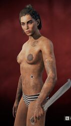 dani_rojas dirty far_cry far_cry_6 melee_weapon small_breasts striped_panties tagme weapon