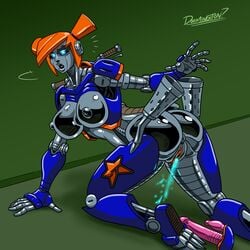 1girls ass asshole beatrice_trixie_sting big_breasts dildo machine pussy_juice pussy_juice_drip red_hair robot robotization slugterra vagina