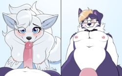 2021 5_fingers anthro blanca_(nicky_illust) blush border_collie breasts canid canine canis collie conditional_dnp dean_(drako1997) digital_media_(artwork) domestic_dog drako1997 dual_pov duo eye_roll eyebrows eyelashes eyewear female female_focus female_pov fingers first_person_view genitals glasses hair herding_dog lick licking looking_at_viewer male male/female mammal nipples nordic_sled_dog oral original original_character original_characters pastoral_dog penis penis_lick pov receiving_pov samoyed sex sheepdog spitz taker_pov tongue tongue_out