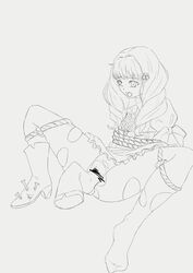 boots censored defeated fire_emblem fire_emblem:_three_houses flayn_(fire_emblem) frogtie garreg_mach_monastery_uniform gore kazamidori1985 long_hair monochrome nails nintendo object_insertion open_mouth pantyhose pussy rape spread_legs torn_clothes vaginal_penetration