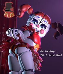 3d baby_(fnafsl) blue_eyes canon_appearance circus_baby circus_baby_(fnaf) circus_baby_(original) female five_nights_at_freddy's fnaf freddyleo full_color fully_clothed no_penetration red_hair solo solo_female tagme text