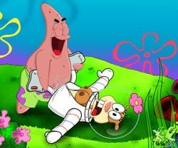 1boy 1girls absurd_res anal animated anthro breasts cartoony closed_eyes cum cum_in_mouth cumshot cumshot_in_mouth day dizzy drooling female hi_res male moaning nickelodeon on_grass outside patrick_star penis retracted sandy_cheeks screenshot sex smooth_skin spongebob_squarepants spread_legs squirrel starfish straight straight_sex tongue xl-toons.com