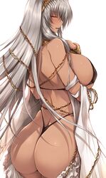 1girls 2021 ass ass_focus ass_shot back back_view bikini black_bikini black_panties black_thong black_thong_bikini black_thong_panties breasts bubble_butt chains closed_eyes embarrassed eyebrows eyebrows_visible_through_hair fate/grand_order fate_(series) female female_ass female_only highleg highleg_bikini highleg_panties highleg_thong highleg_thong_panties hips huge_ass huge_breasts legs legs_together long_hair panties sideboob simple_background slim_waist thick_thighs thighs thong thong_panties tsukasawa_takamatsu white_background white_hair wide_hips zenobia_(fate)