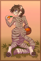 apple ass brown_fur brown_hair furry ketty nude purple_eyes tail tiger