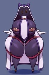 1girls ass big_ass big_breasts black_body breasts clothing colored female front_view gloves hood huge_ass huge_breasts kkoart mage mimi_(kkoart) mob_face oc original_character shortstack solo thick thick_thighs thighs yellow_eyes