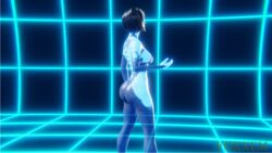 1girls 3d artificial_intelligence big_ass blender blue_hair blue_skin completely_nude cortana female_only halo_(series) hologram huge_ass large_ass nude short_hair voxxem