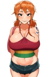 1girls alternate_breast_size big_breasts breasts cleavage female female_only happy_female horny_female huge_breasts kevbot large_breasts looking_at_viewer nami one_piece pre-timeskip solo solo_female