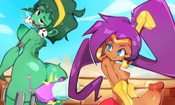 1futa 1girls areolae breasts dark-skinned_futanari dark_skin dildo disabledfetus duo erection female futa_on_female futanari green_hair huge_ass huge_cock humanoid humanoid_penis nipples nude penis ponytail purple_hair rottytops sex_toy shantae shantae_(character) smooth_skin standing thick_thighs undead vaginal_insertion vibrator wavy_mouth wide_hips zombie zombie_girl