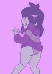 1girls ass_focus blush dat_ass deltarune female female_focus female_only kris_(deltarune) kris_female_(deltarune) panties pussy solo solo_female solo_focus tagme