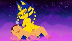 animal_crossing ankha ankha_ride_(minus8) ass balls big_penis cowgirl_position cum cum_in_ass cum_inside minus8 nintendo penis tagme villager_(animal_crossing) year_request zone