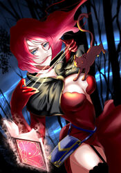 1girls 1other 2021 2d 2d_(artwork) ambiguous_gender aura black_clover blue_eyes boobs book breasts cat cleavage dark_background energy female feral forest forest_background grimoire human human_female light-skinned_female light_skin long_hair looking_at_viewer magic pink_hair powers questionable sfw standing thighhighs thighs vanessa_enoteca wizard