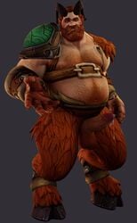 3d 3d_(artwork) bara beard belly boner dripping dripping_precum erection feliar_(lustful_desires) hand_out humanoid hyaoberus invitation inviting kul_tiran_human lustful_desires male_only penis precum satyr solo solo_male warcraft world_of_warcraft