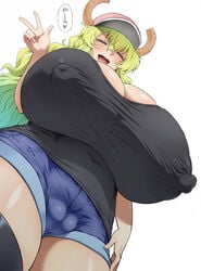 1girls ahemaru baseball_cap big_breasts black_topwear breasts cameltoe cleavage clothed clothing curvy denim_shorts edit edited erect_nipples erect_nipples_under_clothes gigantic_breasts green_hair hair horns huge_areolae huge_breasts huge_nipples looking_at_viewer looking_down_at_viewer lucoa mature_female miss_kobayashi's_dragon_maid nipple_bulge nipples_bulge nipples_visible_through_clothing open_mouth peace_sign pokies puffy_areola puffy_areolae puffy_areolae_under_clothes puffy_nipples quetzalcoatl_(dragon_maid) short_shorts tank_top thick_thighs thigh_highs thighhighs white_background