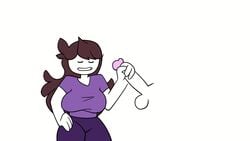 1girls alternate_breast_size animated balls big_breasts breasts brown_hair clothed clothed_female cum cum_on_breasts cum_on_face disembodied_penis facial floating_penis handjob huge_breasts jaiden jaiden_animations large_breasts long_hair mob_face no_background no_sound pink_tip purple_pants purple_shirt requests ruined_orgasm sdgfhw4e5y shocked shocked_expression simple_background swallowing t-shirt unexpected video white_background white_penis white_skin youtube youtuber