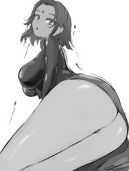1girls 2021 ass black_and_white breasts dc dc_comics emotionless expressionless female female_only forehead_gem heroine highleg_leotard huge_breasts large_ass leotard miraihikari monochrome preview rachel_roth raven_(dc) short_hair simple_background sketch solo teen_titans thick_thighs thighs thin_female wip