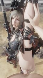 1boy 1girls 3d 9:16 animated aranea_highwind final_fantasy final_fantasy_xv green_eyes grey_hair lazyprocrastinator light-skinned_male light_skin looking_at_viewer male_pov medium_breasts no_sound pale-skinned_female pale_skin penis pov sex shorter_than_30_seconds splits standing standing_on_one_leg standing_split tagme vaginal vertical_video video