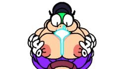 animated big_breasts big_penis bob_(superiorfoxdafox) cum cum_glaze cum_in_mouth cum_inside cum_out_nose face_fucking facefuck fellatio huge_breasts huge_cock lucy_swallows paizufella paizuri purple_penis superiorfox thrusting_into_mouth transparent_clothing