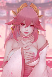 yae miko from genshin impact by soranamae