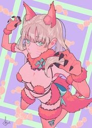 1girls black_nails blonde_hair blue_eyes bra breasts claws cleavage clothed clothing cute fake_animal_ears fake_tail female female_focus female_only fox_ears fox_tail g-string gender_transformation genderswap genderswap_(mtf) halloween halloween_costume kneeling legwear lingerie lips lipstick long_hair looking_at_viewer medium_breasts naruko naruto naruto_(classic) naruto_(series) naruto_shippuden on_knees panties petplay pink_lips pink_lipstick pinup pose posing puckered_lips revealing_clothes rule_63 sexy_no_jutsu shounen_jump sideboob solo solo_female solo_focus stockings string_bikini string_panties teenager thighhighs thong tied_hair twintails underwear uzumaki_naruto voluptuous whisker_markings whiskers yellow_hair